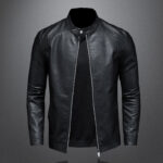 Spring Autumn Leather Jacket Men Stand Collar - Image 4