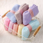 Most Popular Womens Short Fluffy Microfiber Home Thick Socks - Image 7