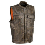 High Quality Racing Leather Vest Leather Motorbike Vest - Image 6