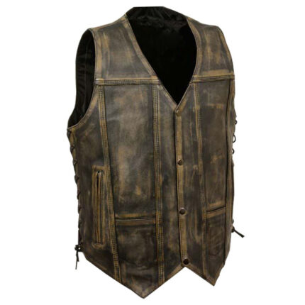 High Quality Racing Leather Vest Leather Motorbike Vest