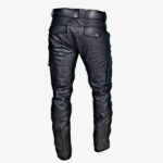 Men Pu Leather Casual Pants Punk Retro Goth Slim Fit - Image 5