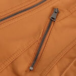 Women Brown Leather Coat Jacket - Image 6