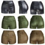 Women's High Waist Elastic Slim Fit PU Leather Shorts - Image 4