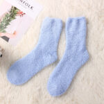 Most Popular Womens Short Fluffy Microfiber Home Thick Socks - Image 2